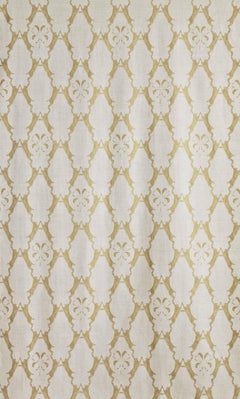 'Boxing Hares' Contemporary, Traditional Fabric in Gold