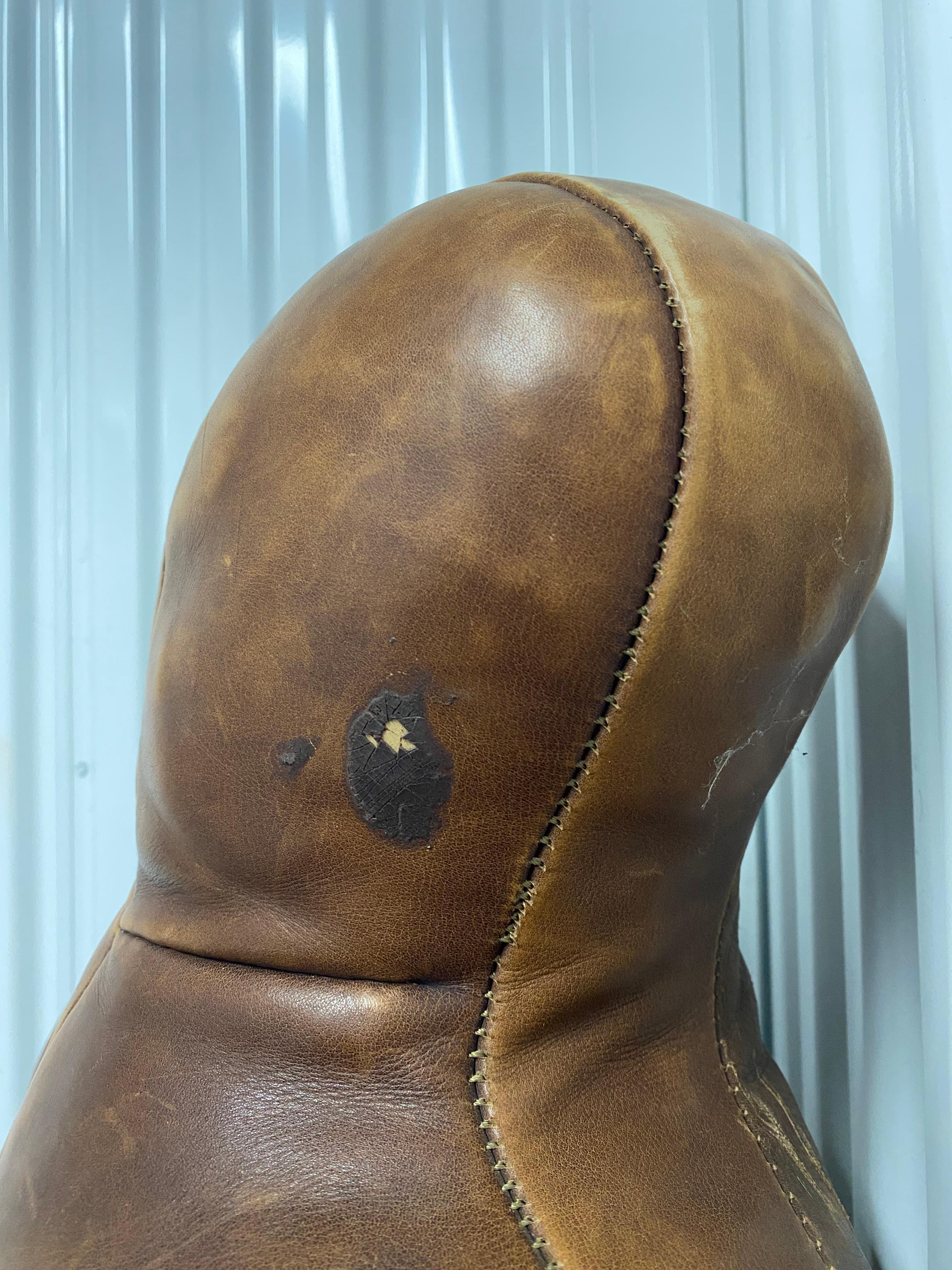 Boxing or Wrestling Dummy Original Leather Gym Equipment, 1930s For Sale 4