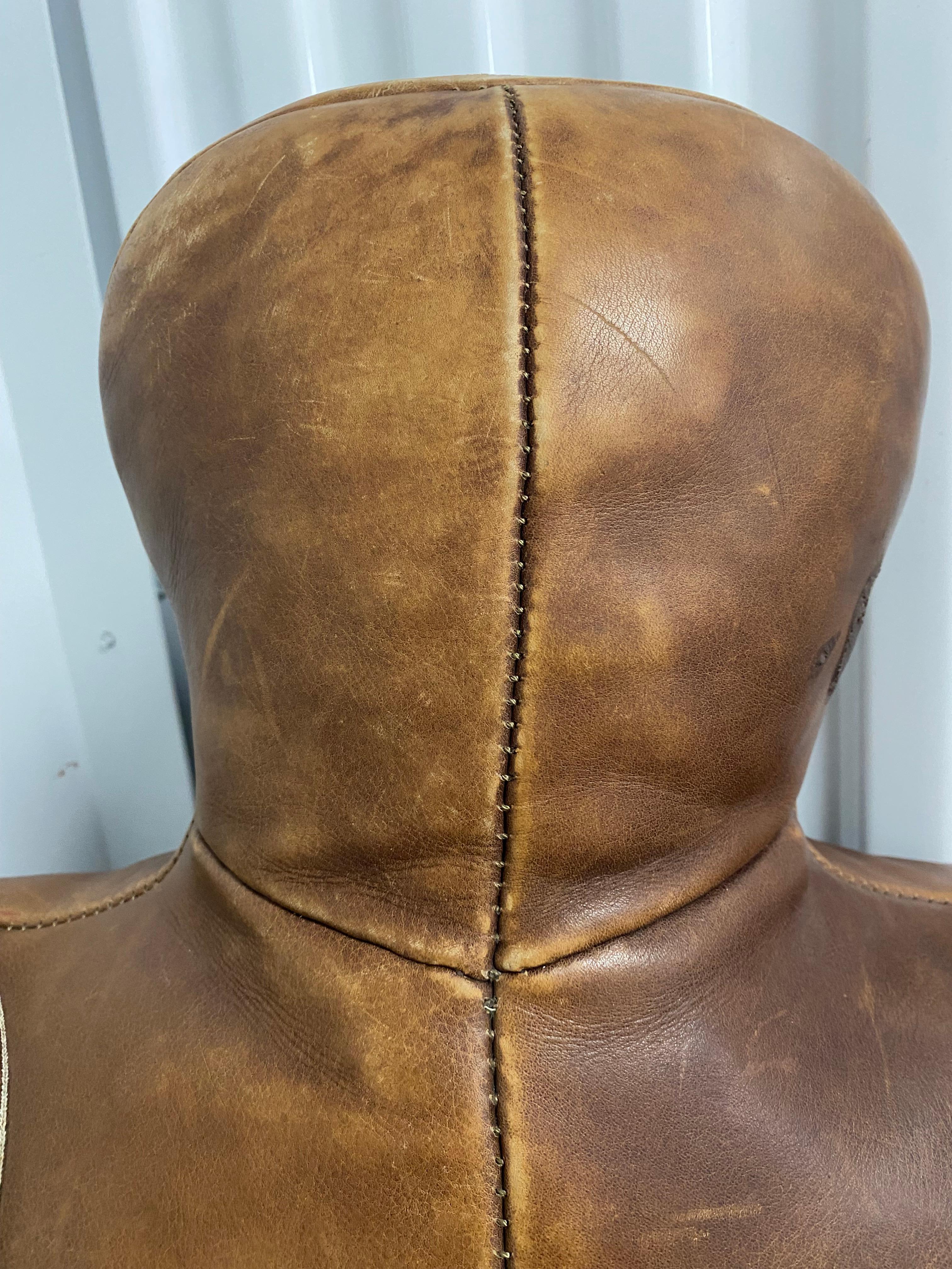 Boxing or Wrestling Dummy Original Leather Gym Equipment, 1930s For Sale 5