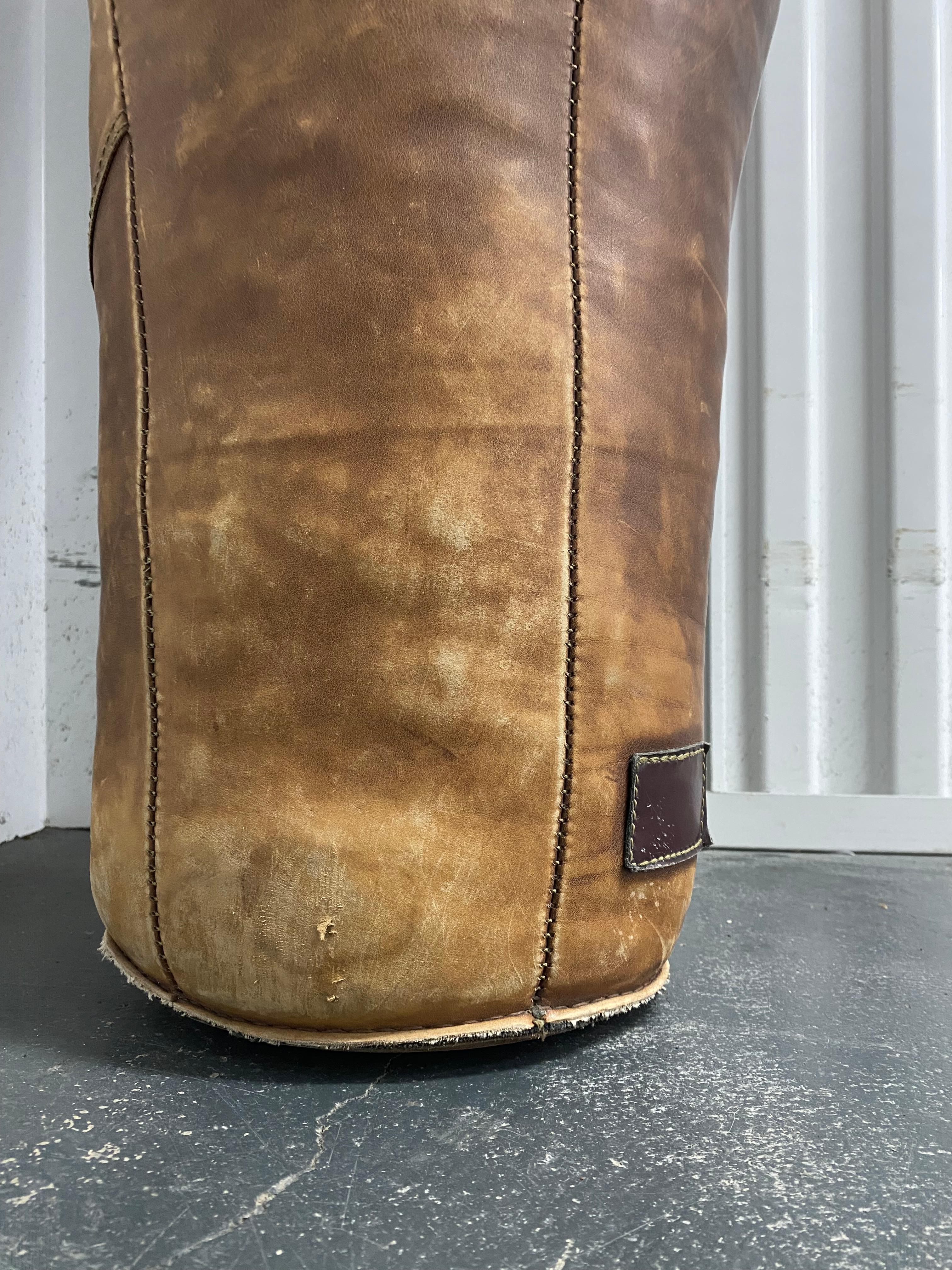 Boxing or Wrestling Dummy Original Leather Gym Equipment, 1930s For Sale 11