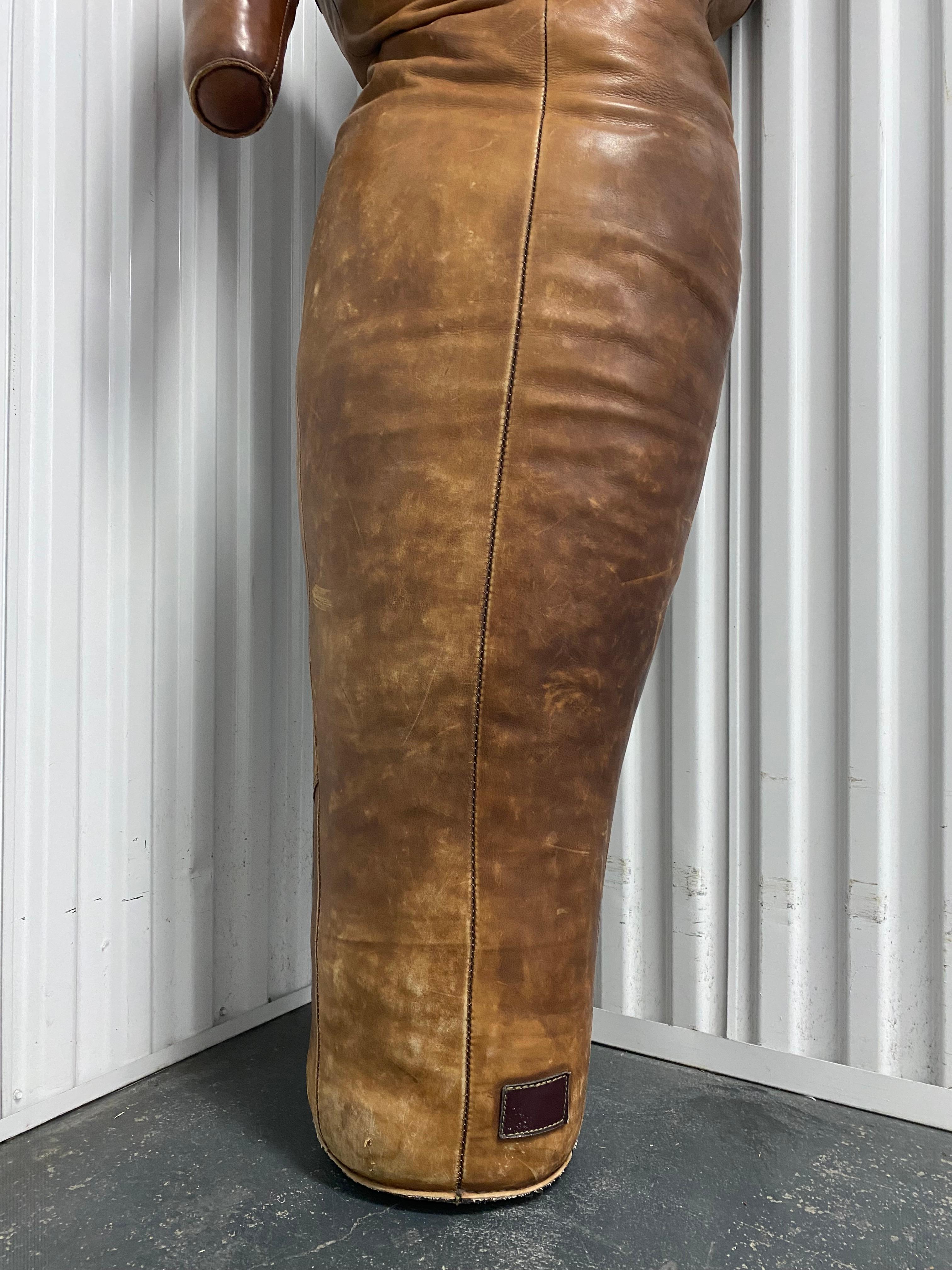 Boxing or Wrestling Dummy Original Leather Gym Equipment, 1930s For Sale 12