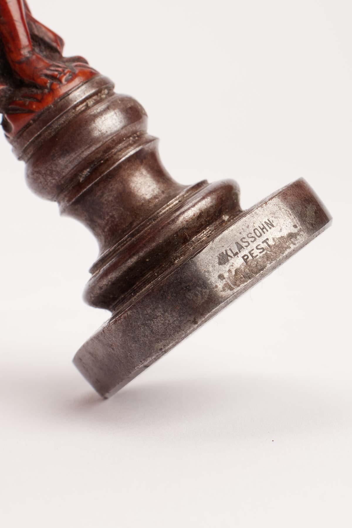 Sigillo intagliato in legno di bosso raffigurante Ercole, Italia, XVIII secolo. in vendita 1