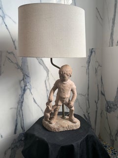 "El niño y su cachorro"  Escultura Lámpara de habitación de niño de Sal Piri Edición de 500 ejemplares Made
