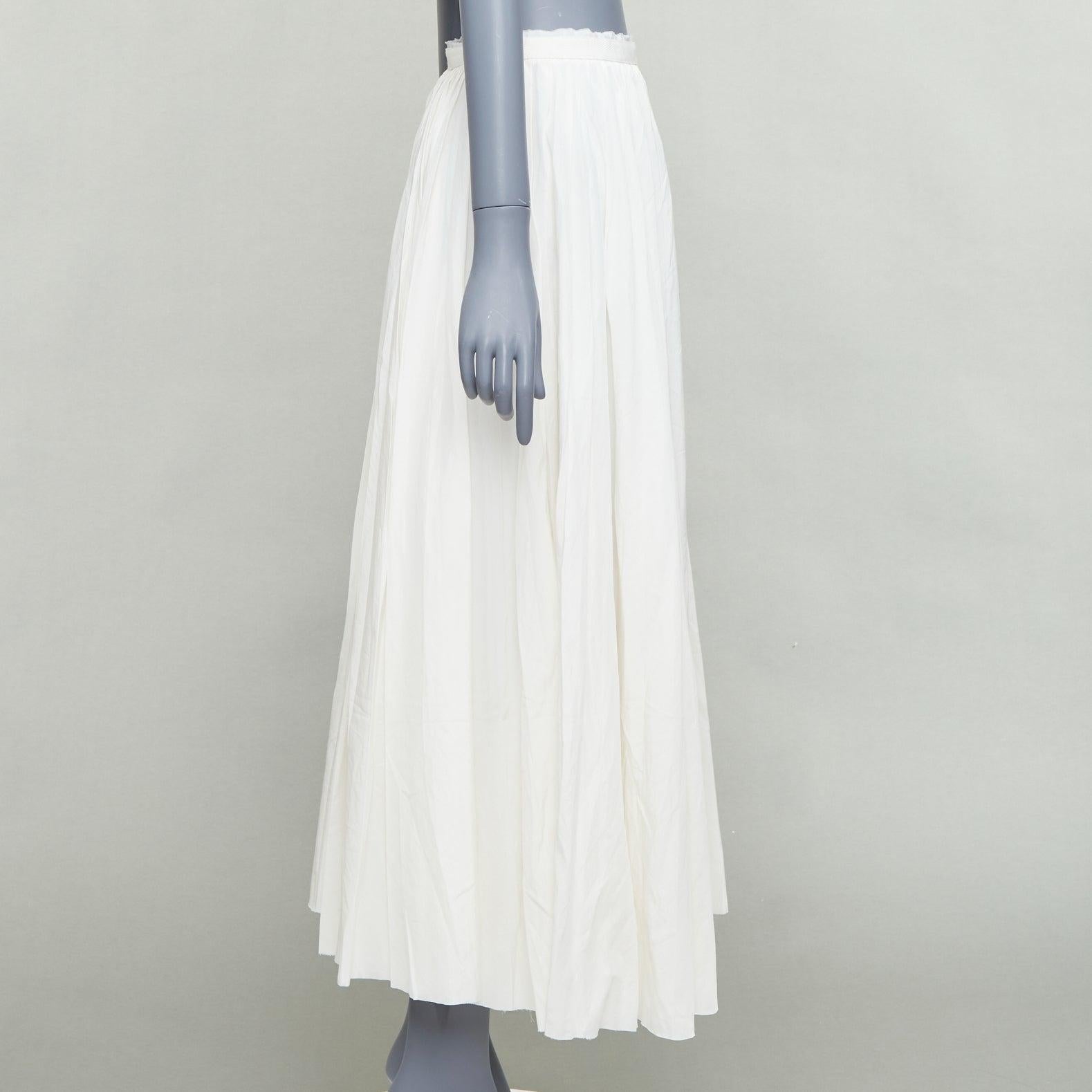 Boy By Band Of Outsiders gonna midi in seta bianca e cotone a pieghe US0 XS In condizioni buone in vendita a Hong Kong, NT