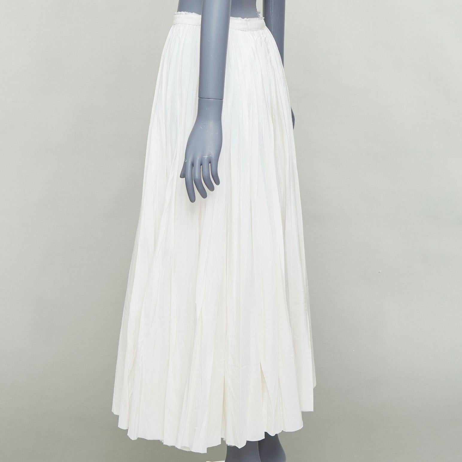 Boy By Band Of Outsiders gonna midi in seta bianca e cotone a pieghe US0 XS in vendita 1