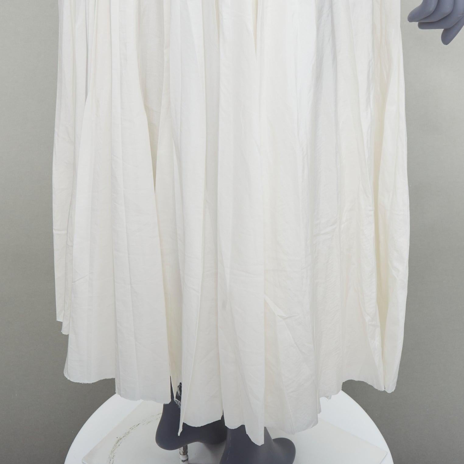 Boy By Band Of Outsiders gonna midi in seta bianca e cotone a pieghe US0 XS in vendita 2