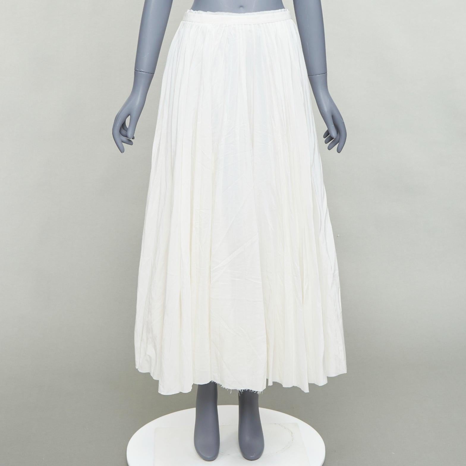 Boy By Band Of Outsiders gonna midi in seta bianca e cotone a pieghe US0 XS in vendita 4