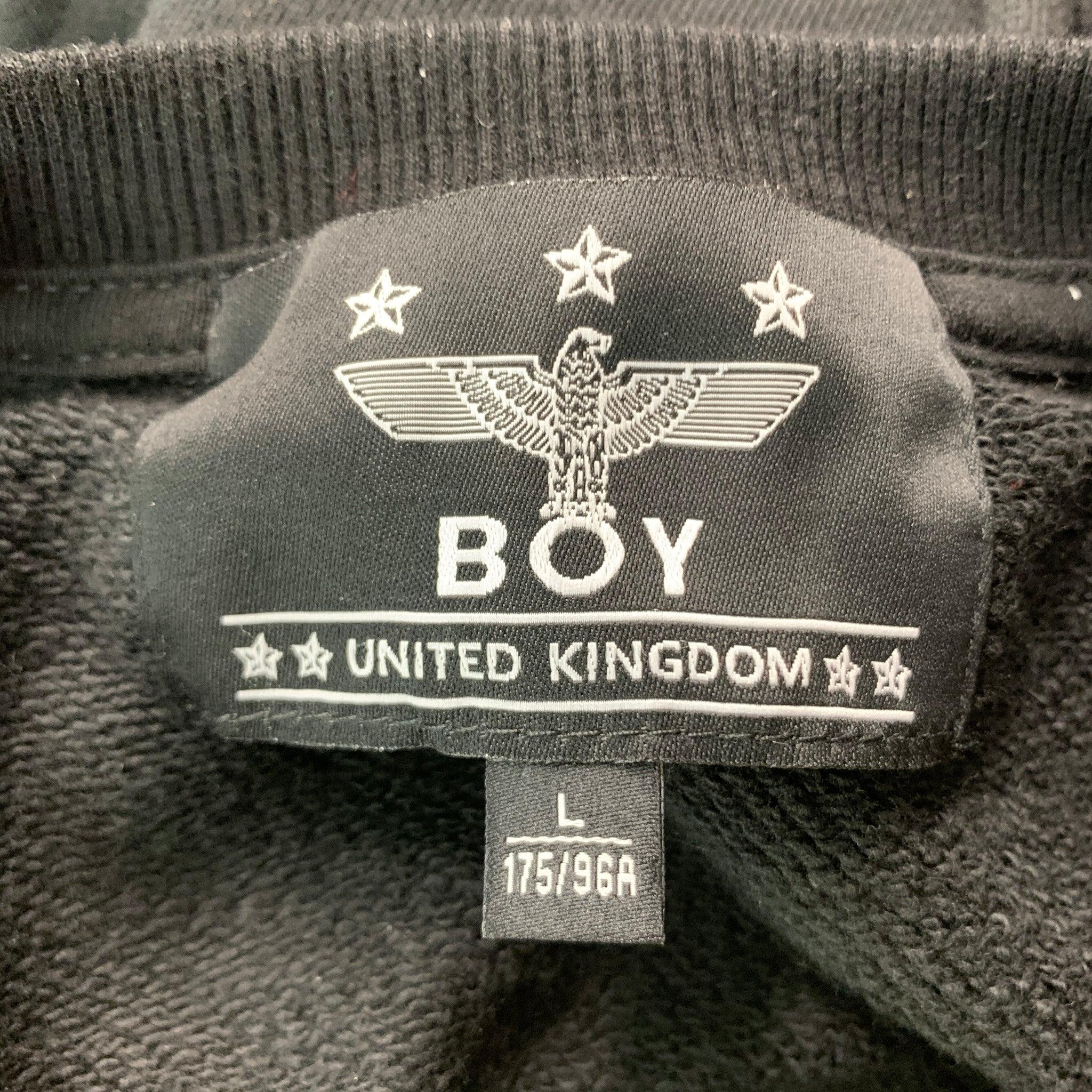 BOY LONDON Size L Black Gold Sequined Cotton Sweatshirt For Sale 1