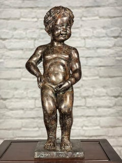Boy Peeing Small Bronze Statue