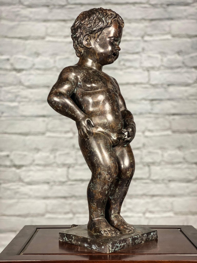 Boy Peeing Small Bronze Statue For Sale at 1stDibs