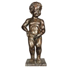 Boy Peeing Small Bronze Statue