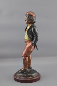 Boy, Polychromed Bronze Figure