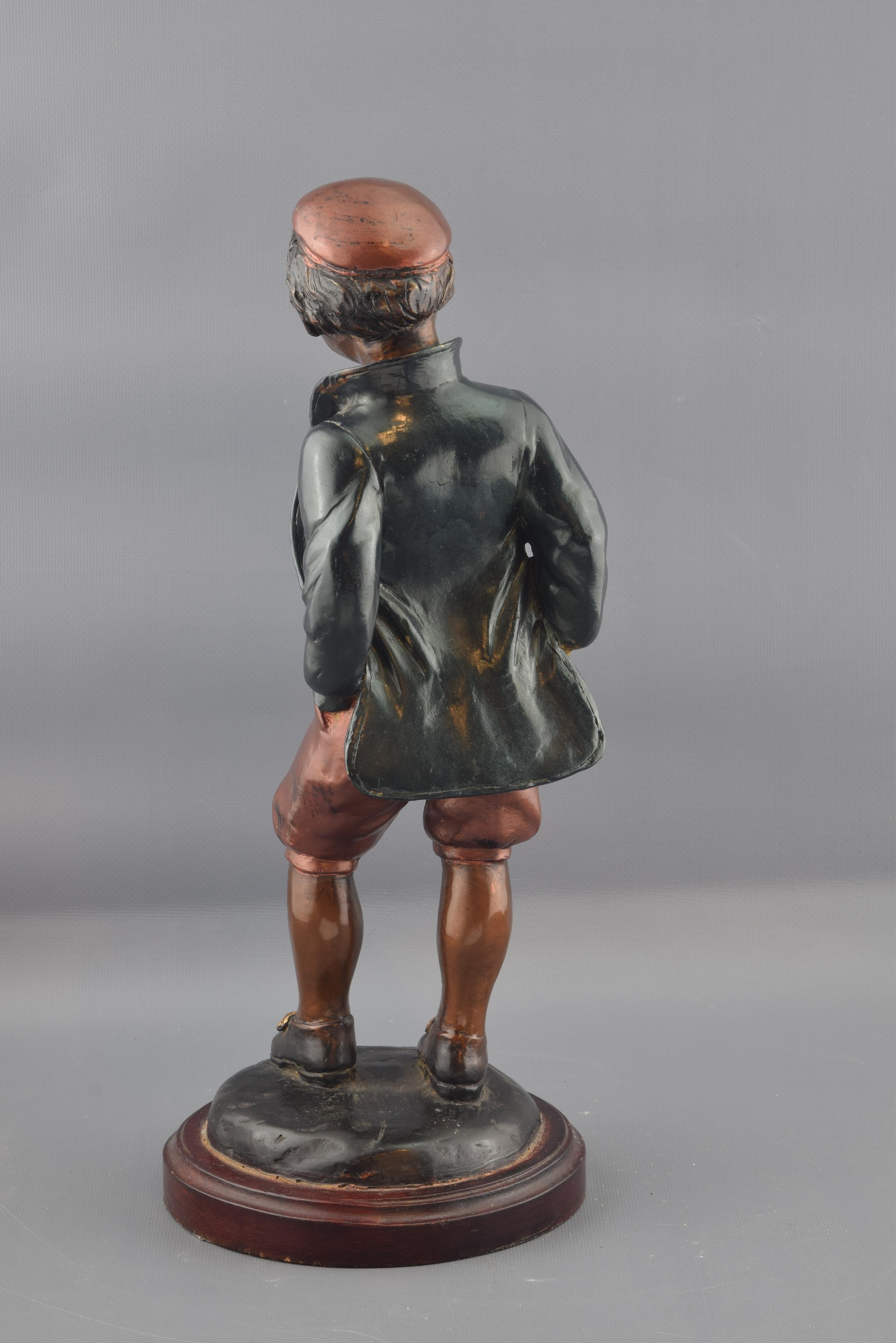 Other Boy, Polychromed Bronze Figure For Sale
