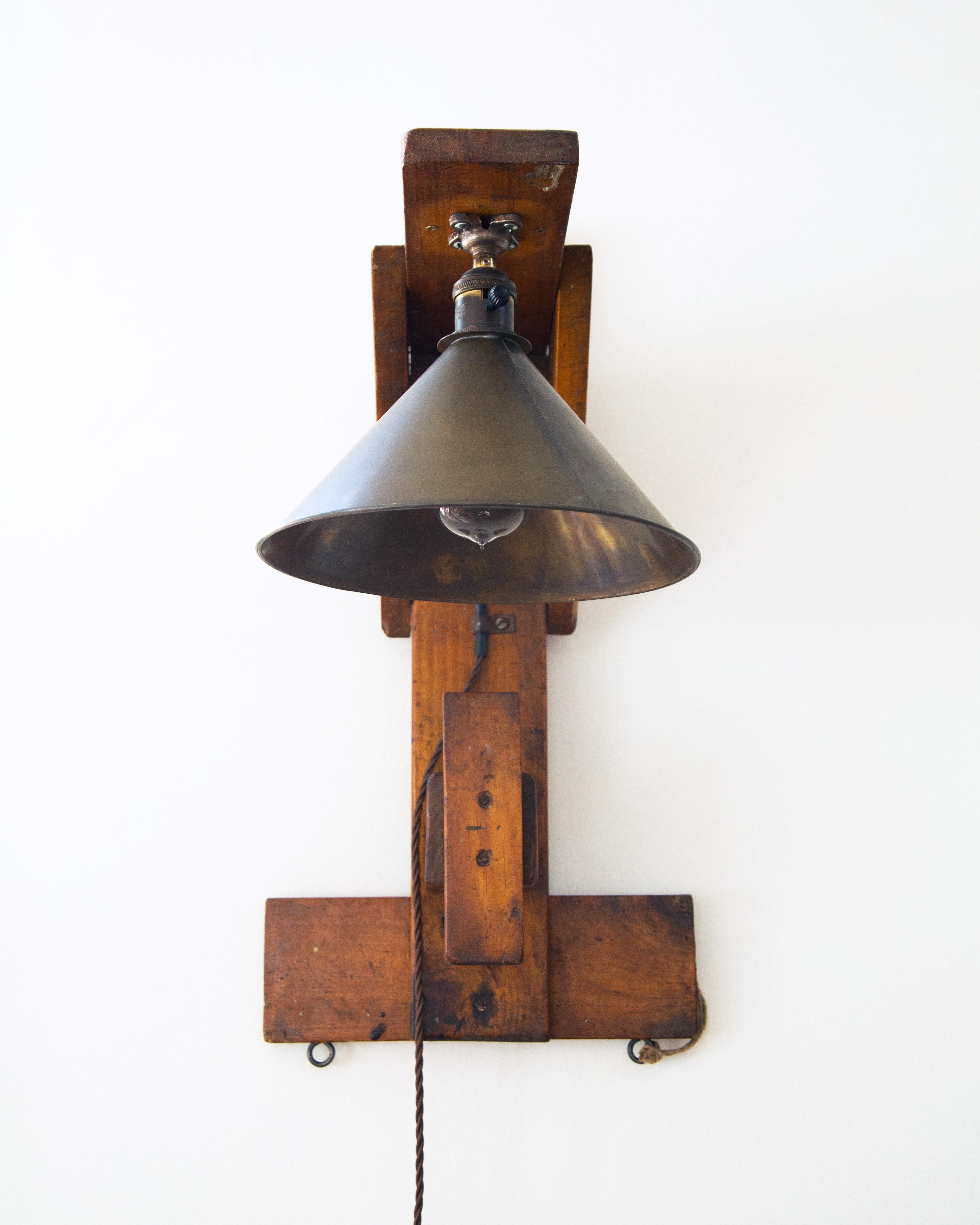Boy Scout Merit Badge Wall Bracket Lamp In Good Condition For Sale In West Hollywood, CA