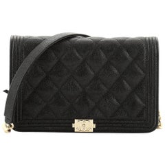 Boy Wallet on Chain Quilted Caviar