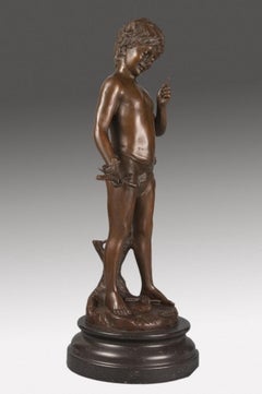 Boy with Two Birds, Bronze