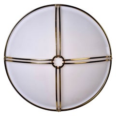 Boyd Lighting White Glass and Brass Flush Mount Fixture