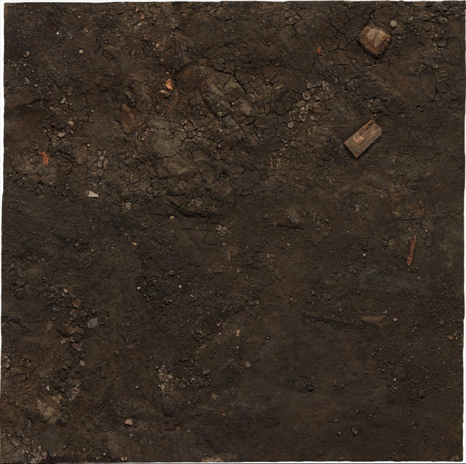 STUDY OF MUDCRACKS WITH BRICK AND DETRITUS, LORRYPARK SERIES - Mixed Media Art by Boyle Family