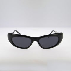 Vintage Cat-Eye Sunglasses in Black Acetate, Unisex, Circa 1990