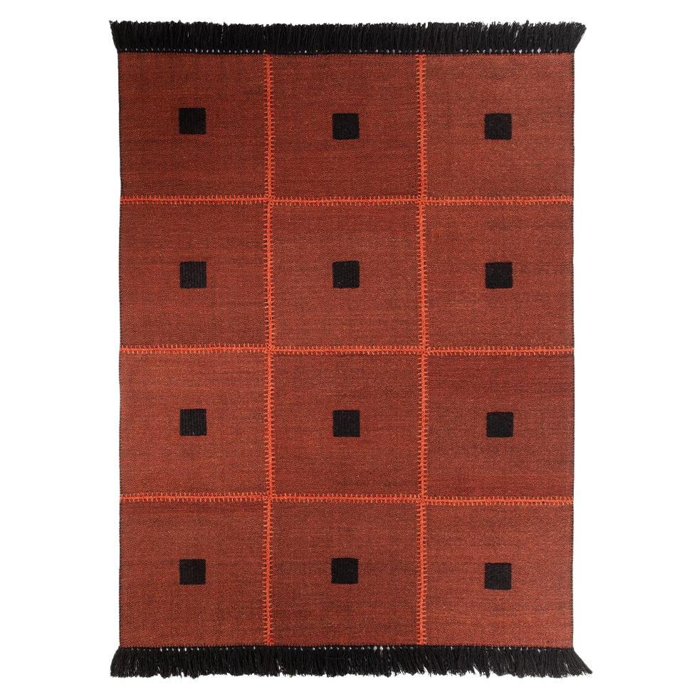 Mid-Century Modern BOZ Woven Rug Black Large by Hermhaus For Sale