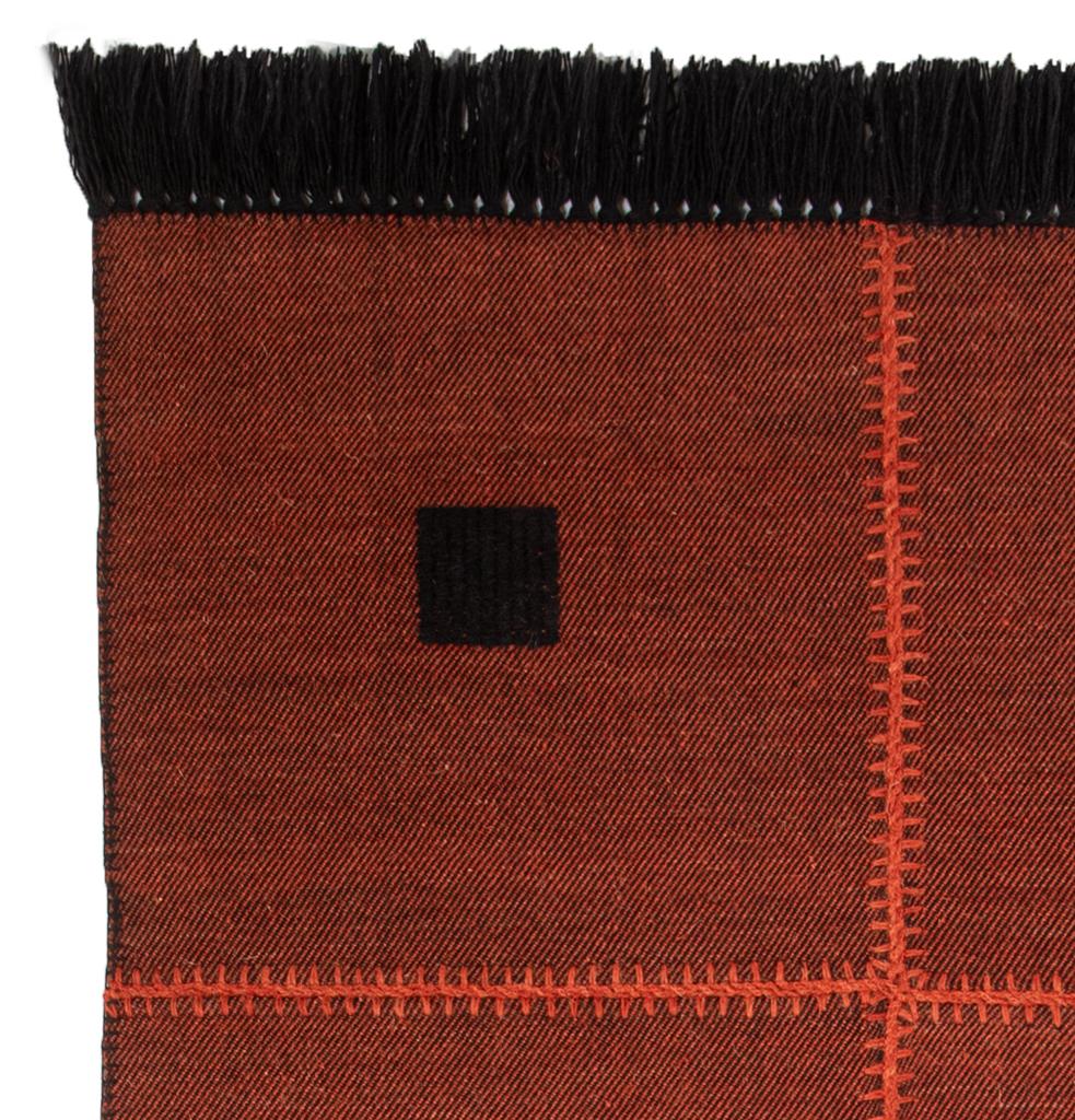 Turkish BOZ Woven Rug Black Large by Hermhaus For Sale