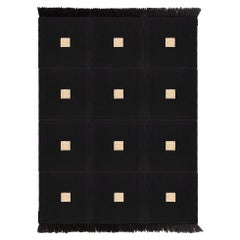 Tapis tissé BOZ Noir Petit par Hermhaus