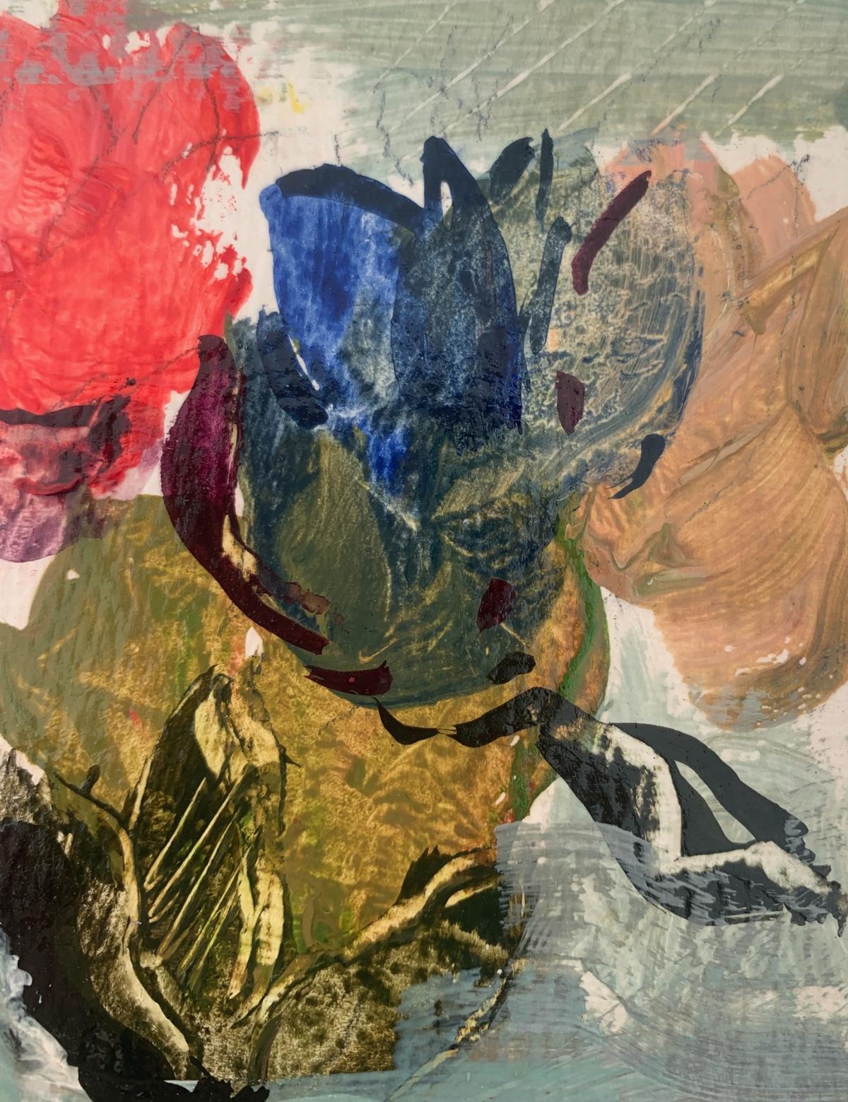 Flores. Pintura al gouache, Abstracto, Figurativo, Floral, Arte polaco - Painting de Bożena Lesiak