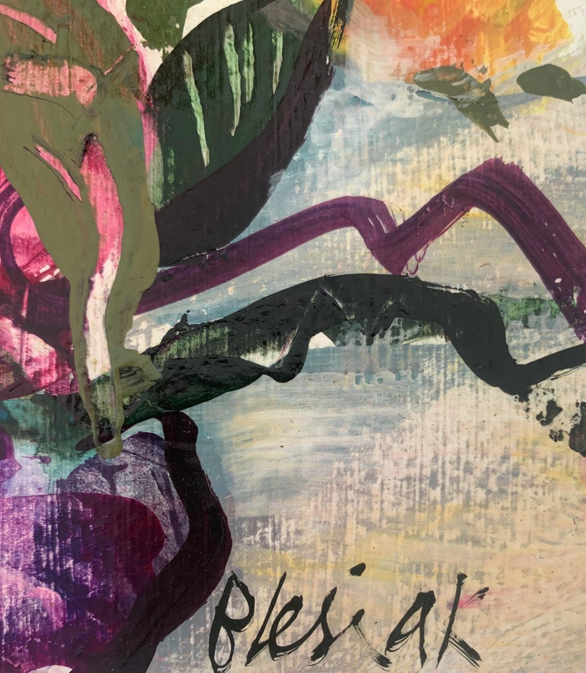 Peonías. Pintura al gouache, Abstracto, Figurativo, Floral, Arte polaco - Painting Contemporáneo de Bożena Lesiak