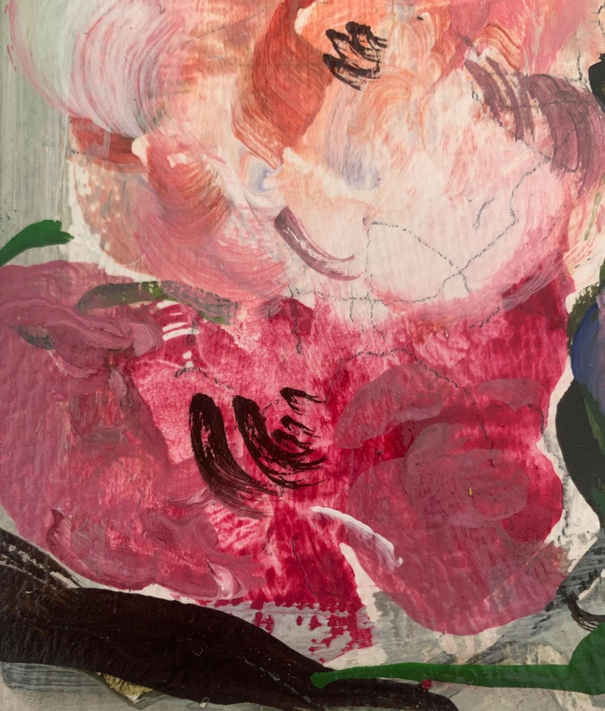 Peonías. Pintura al gouache, Abstracto, Figurativo, Floral, Arte polaco - Painting Contemporáneo de Bożena Lesiak