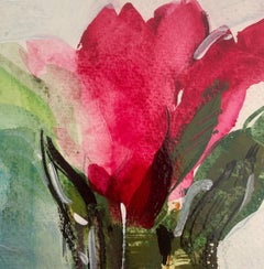 Tulips. Gouache Painting, Abstract, Figurative, Floral, Polish artist