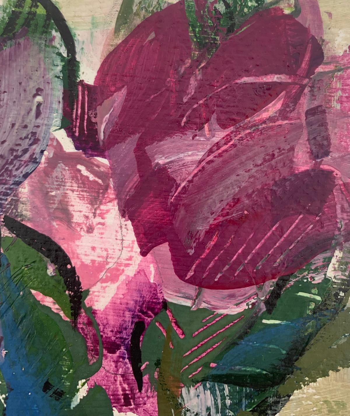 Tulipanes. Pintura al gouache, Abstracto, Figurativo, Floral, Artista polaco - Painting de Bożena Lesiak