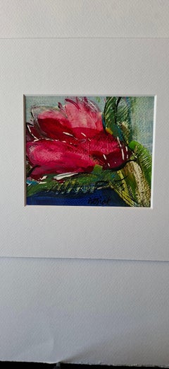Tulips. Gouache Painting, Abstract, Figurative, Floral, Polish artist