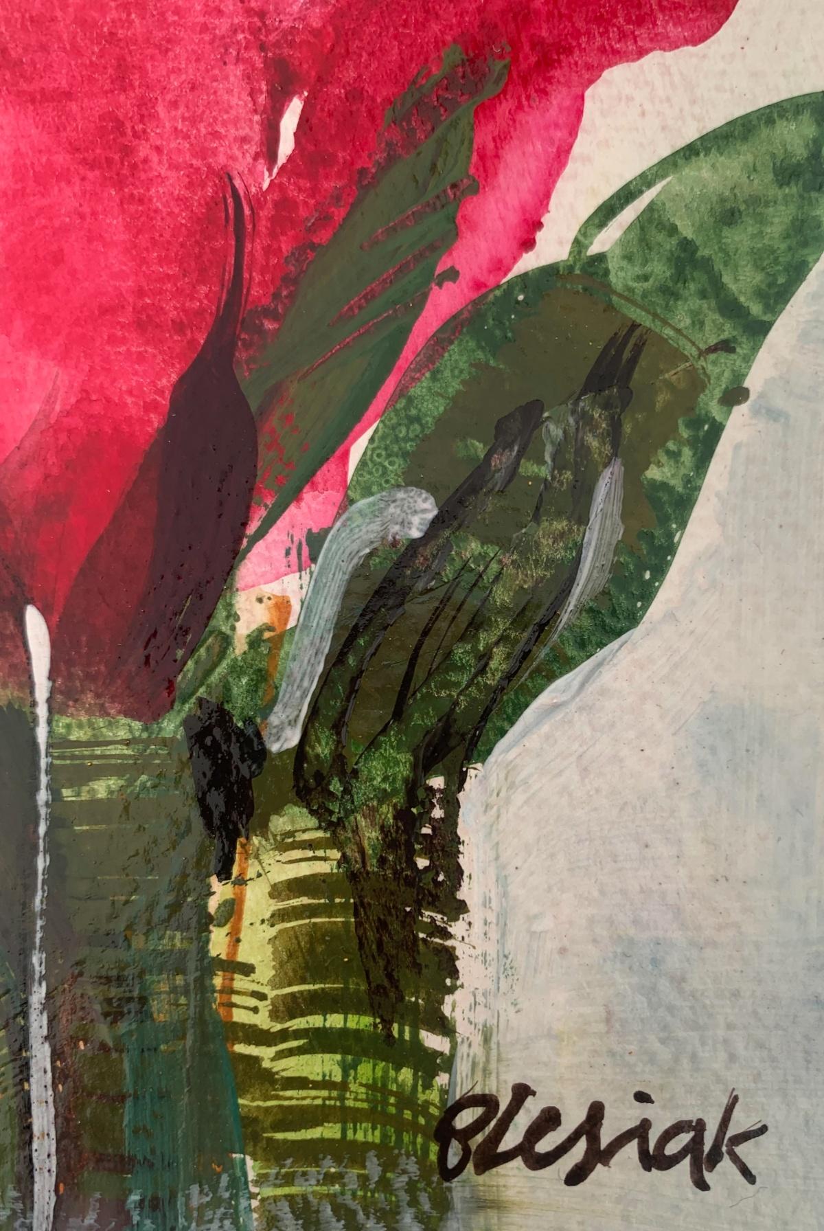 Tulipanes. Pintura al gouache, Abstracto, Figurativo, Floral, Artista polaco - Painting Contemporáneo de Bożena Lesiak