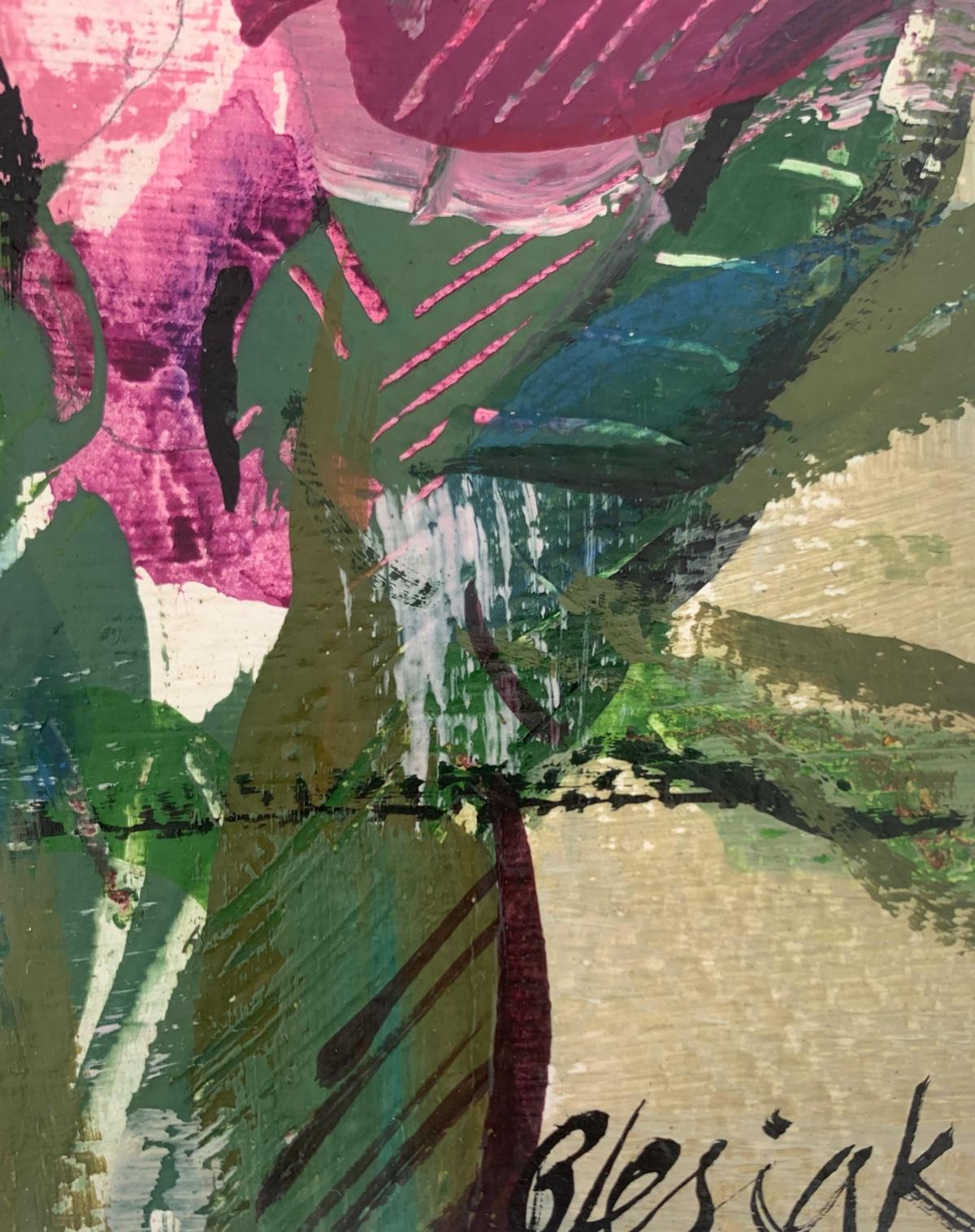 Tulipanes. Pintura al gouache, Abstracto, Figurativo, Floral, Artista polaco - Figurative Painting Gris de Bożena Lesiak