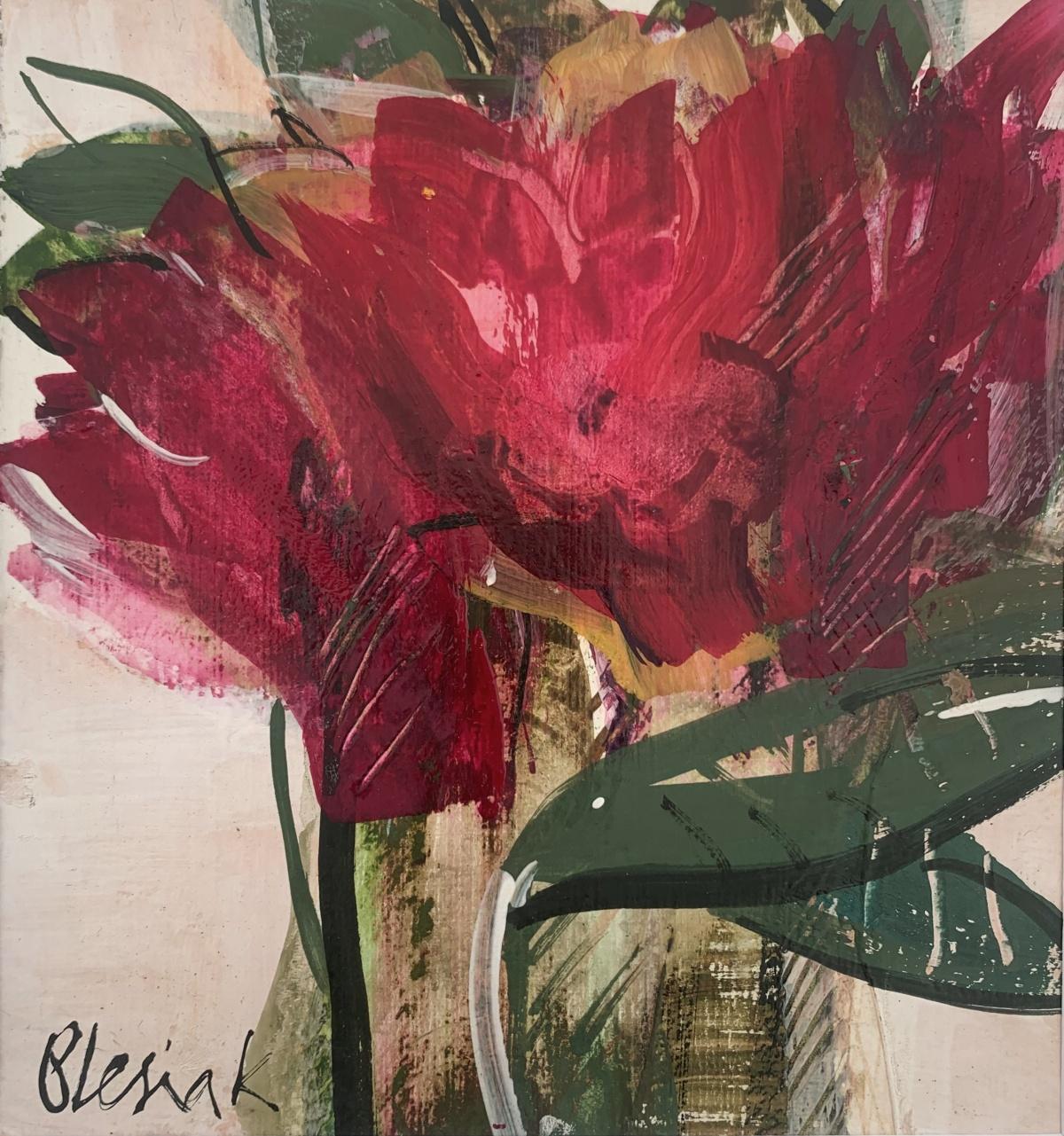 Tulipani. Pittura a guazzo, Astratto, Figurativo, Floreale, Artista polacco
