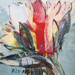 Tulipanes. Pintura al gouache, Abstracto, Figurativo, Floral, Artista polaco