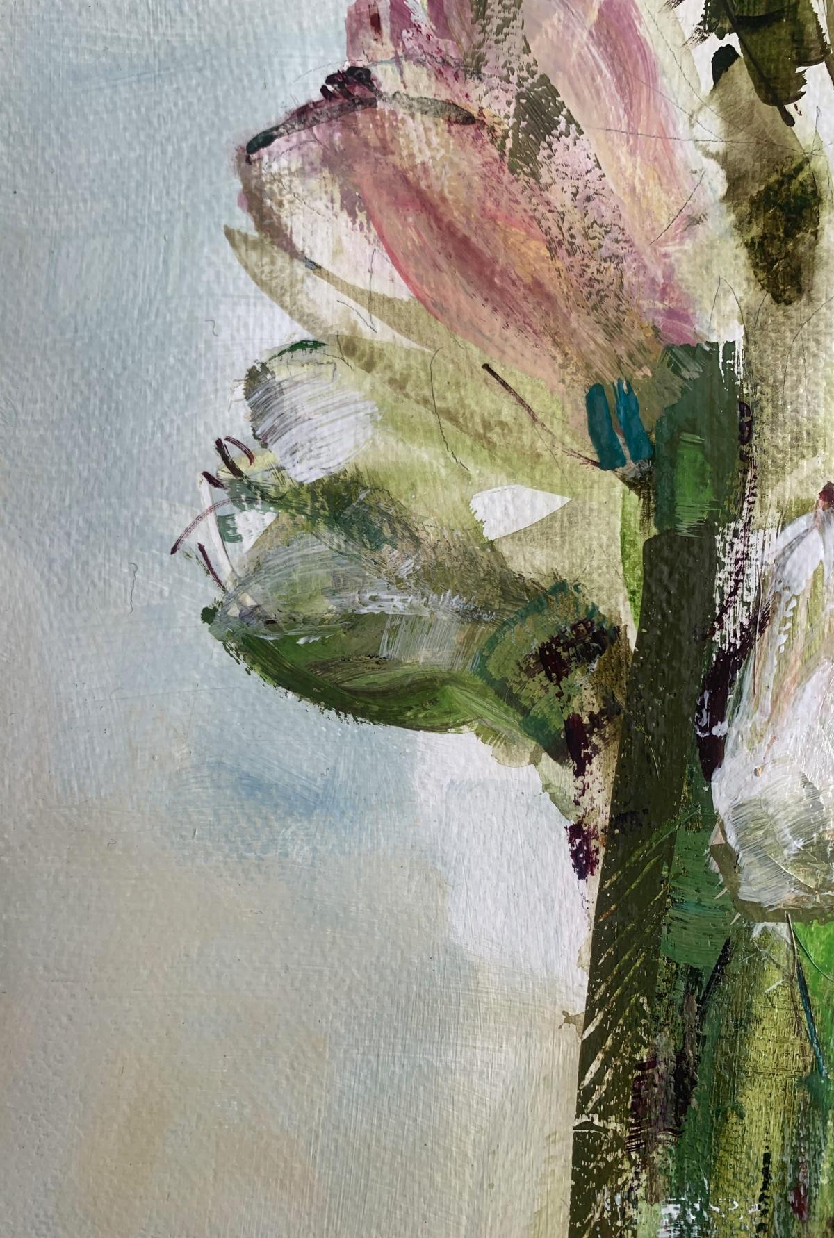 Tulipanes. Pintura al gouache, Abstracto, Figurativo, Flores, Arte polaco - Painting de Bożena Lesiak