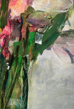 Tulips. Gouache Painting, Abstract, Figurative, Flowers, Polish art