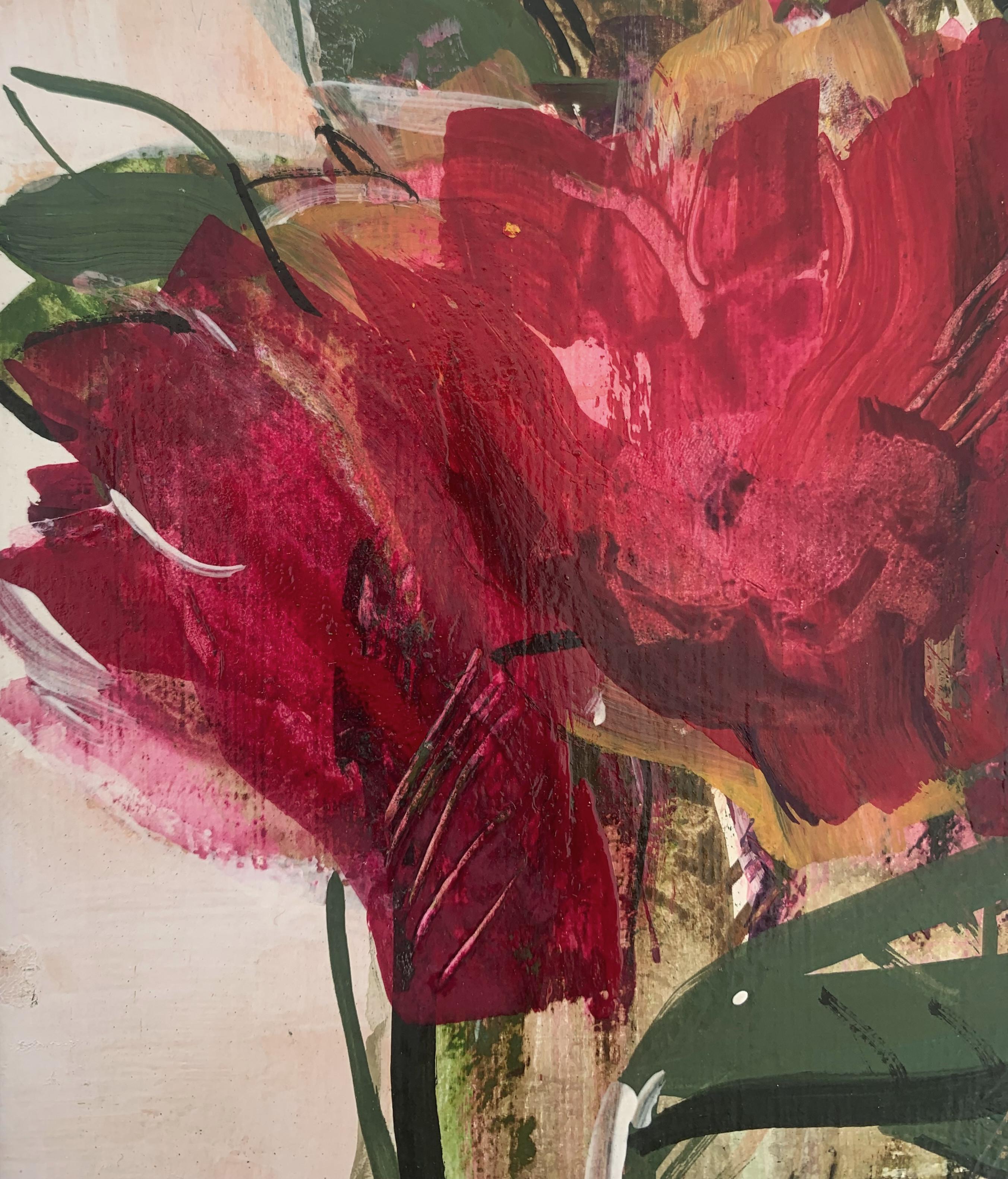 Tulips. Gouache Painting, Abstract, Figurative, Flowers, Polish art 1