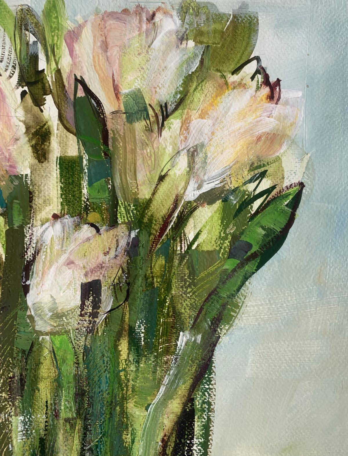 Tulipanes. Pintura al gouache, Abstracto, Figurativo, Flores, Arte polaco en venta 1