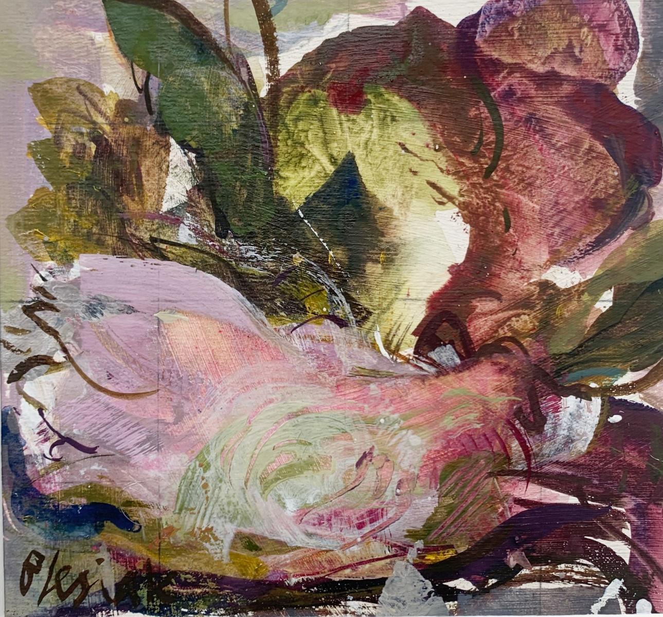 Tulpen. Gouache-Gemälde, Abstrakt, figurativ, Blumen, Polnische Kunst