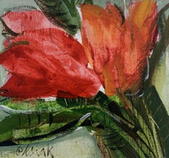 Tulips - Oil & Acrylic Painting, Abstract, Figurative, Flowers, Polish art