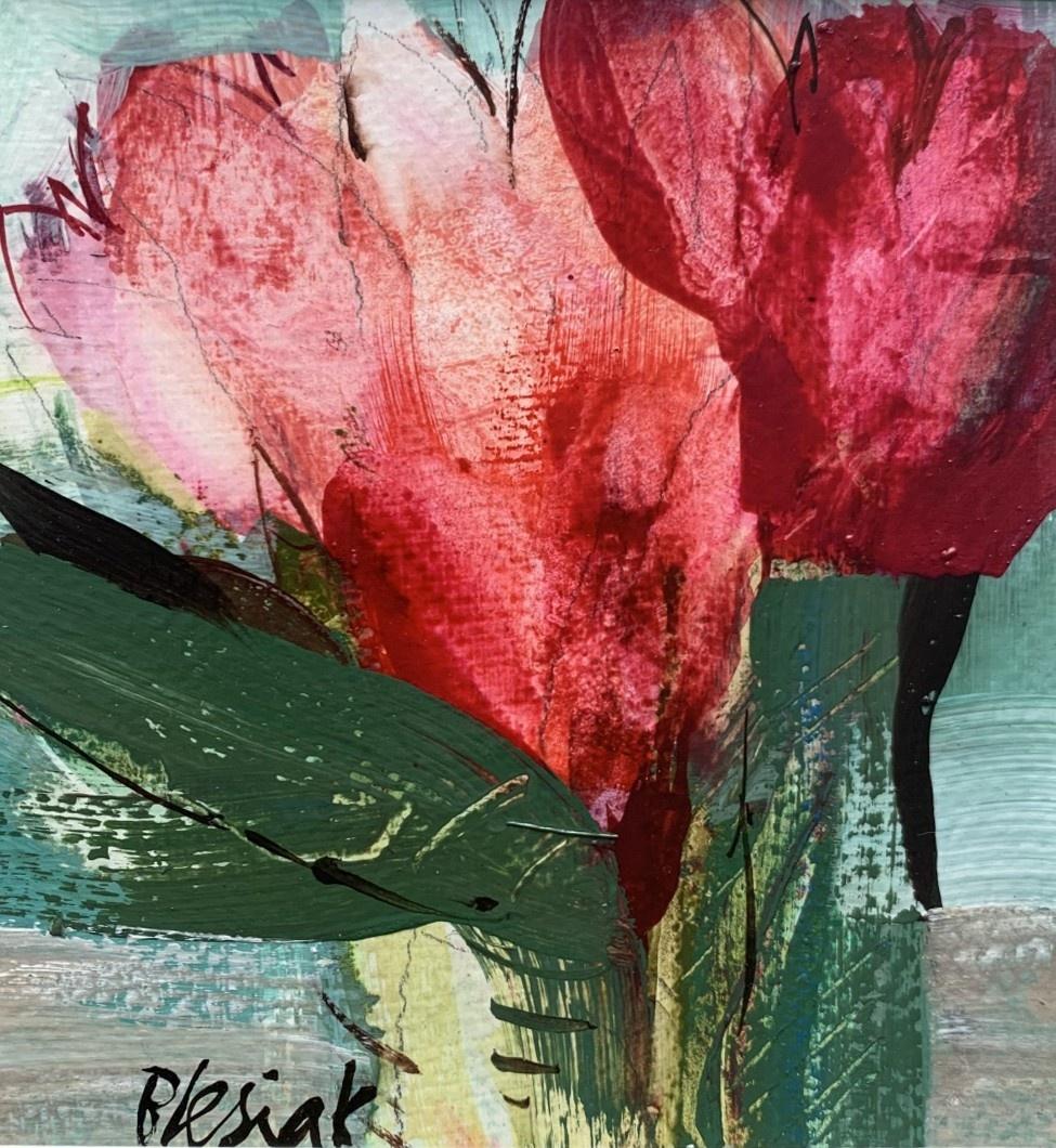 Tulips - Oil & Acrylic Painting, Abstract, Figurative, Flowers, Polish art