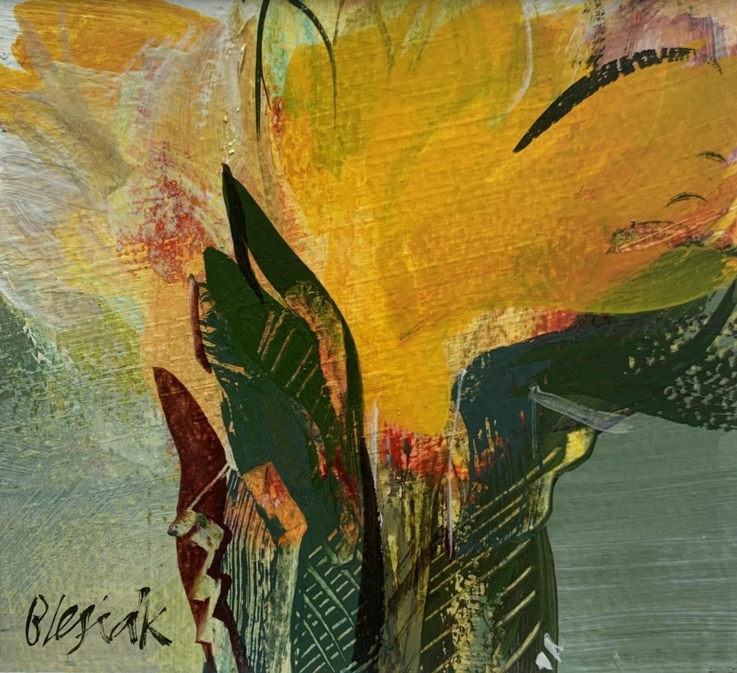 Bożena Lesiak Tulips Oil and Acrylic Painting, Abstract, Figurative