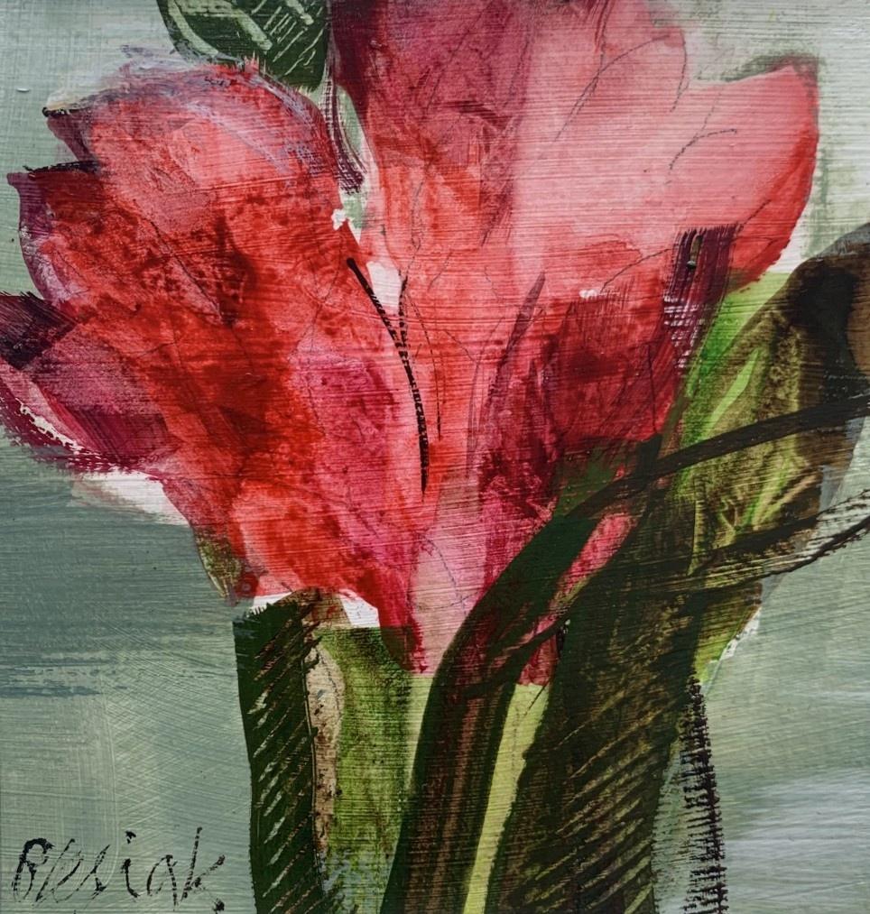 Bożena Lesiak - Tulips - Oil and Acrylic Painting, Abstract, Figurative,  Flowers, Polish art For Sale at 1stDibs
