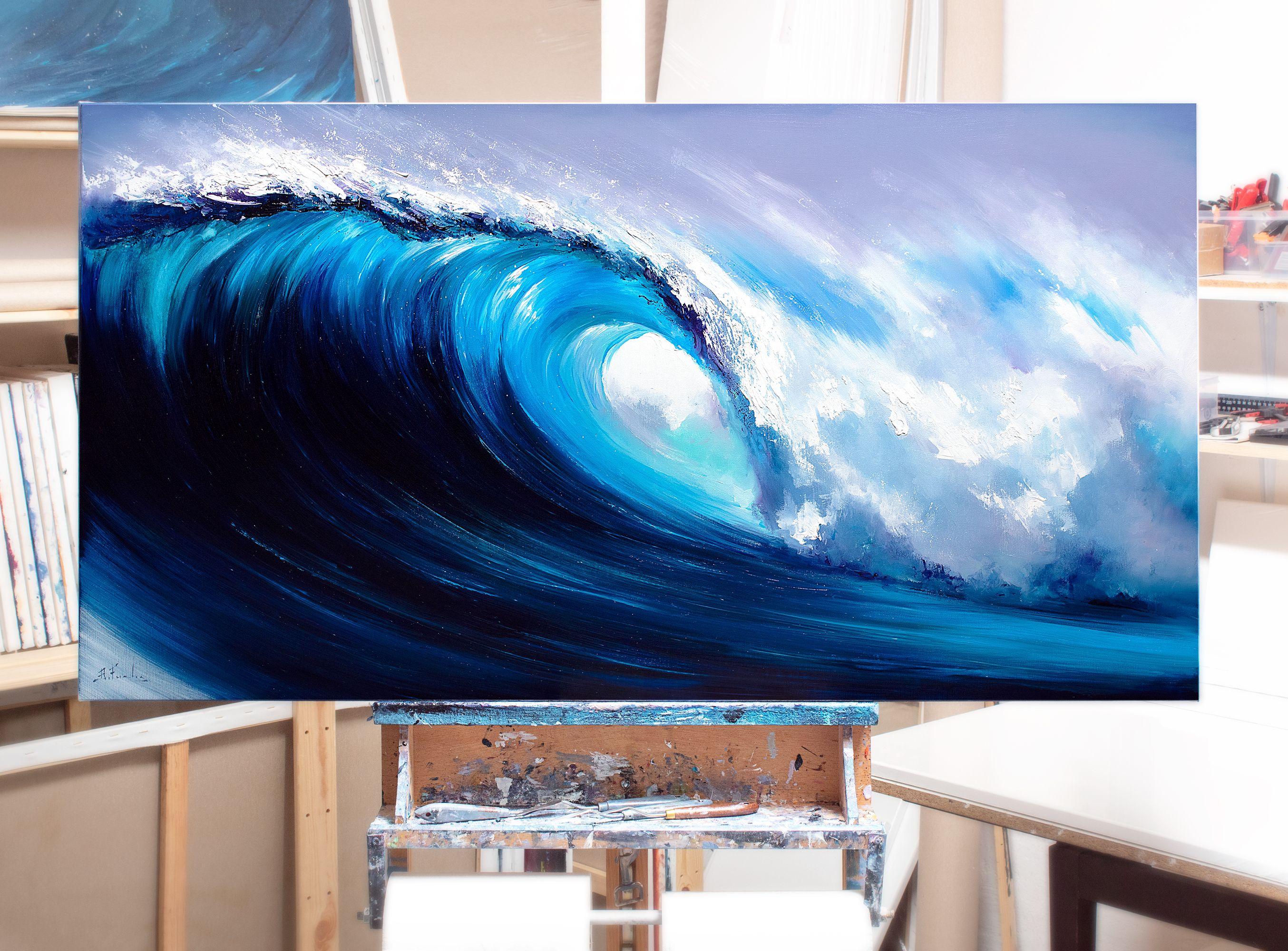 Ocean's Heart, Gemälde, Öl auf Leinwand im Angebot 1