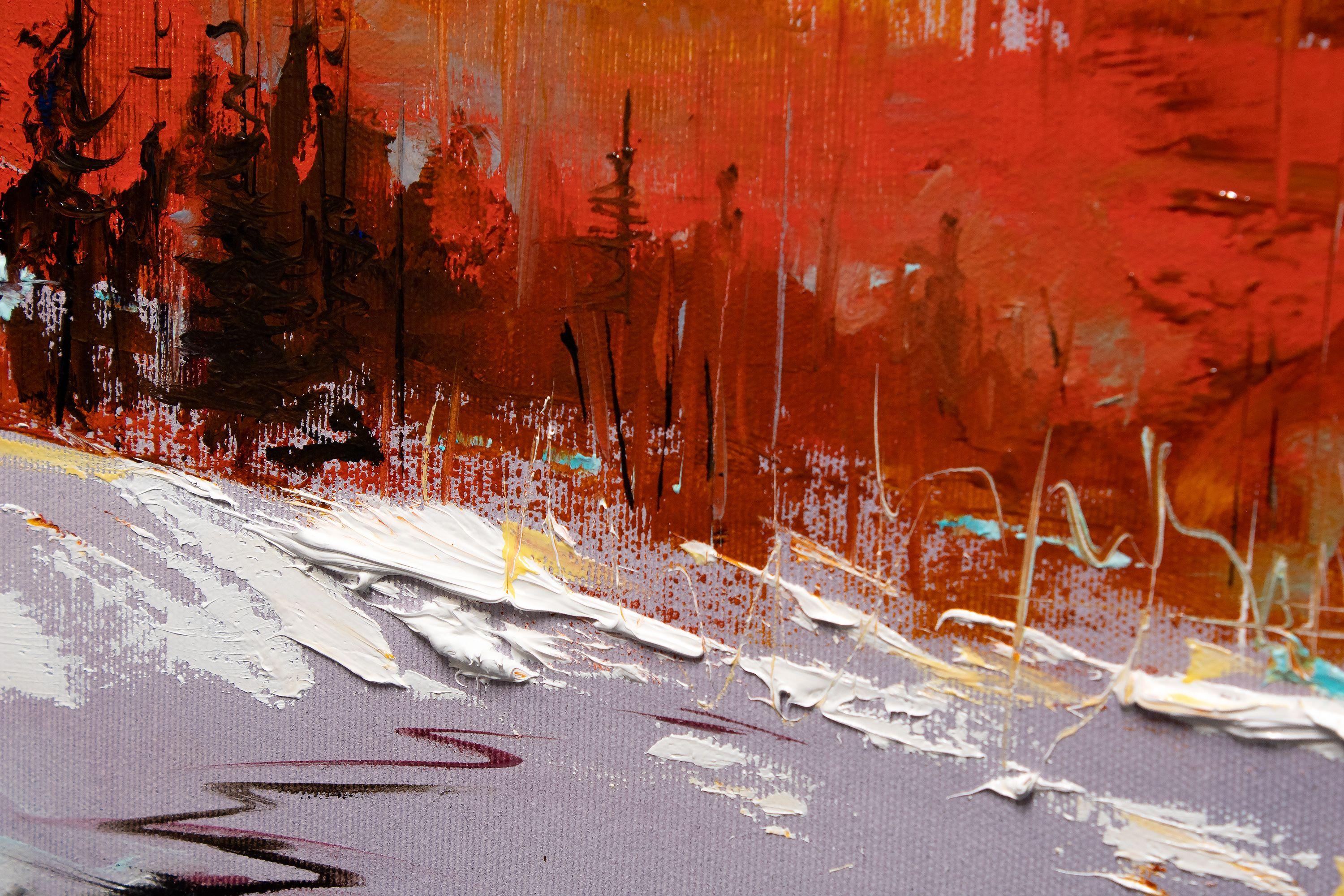 Reverie aus Rotholz, Gemälde, Öl auf Leinwand (Realismus), Painting, von Bozhena Fuchs