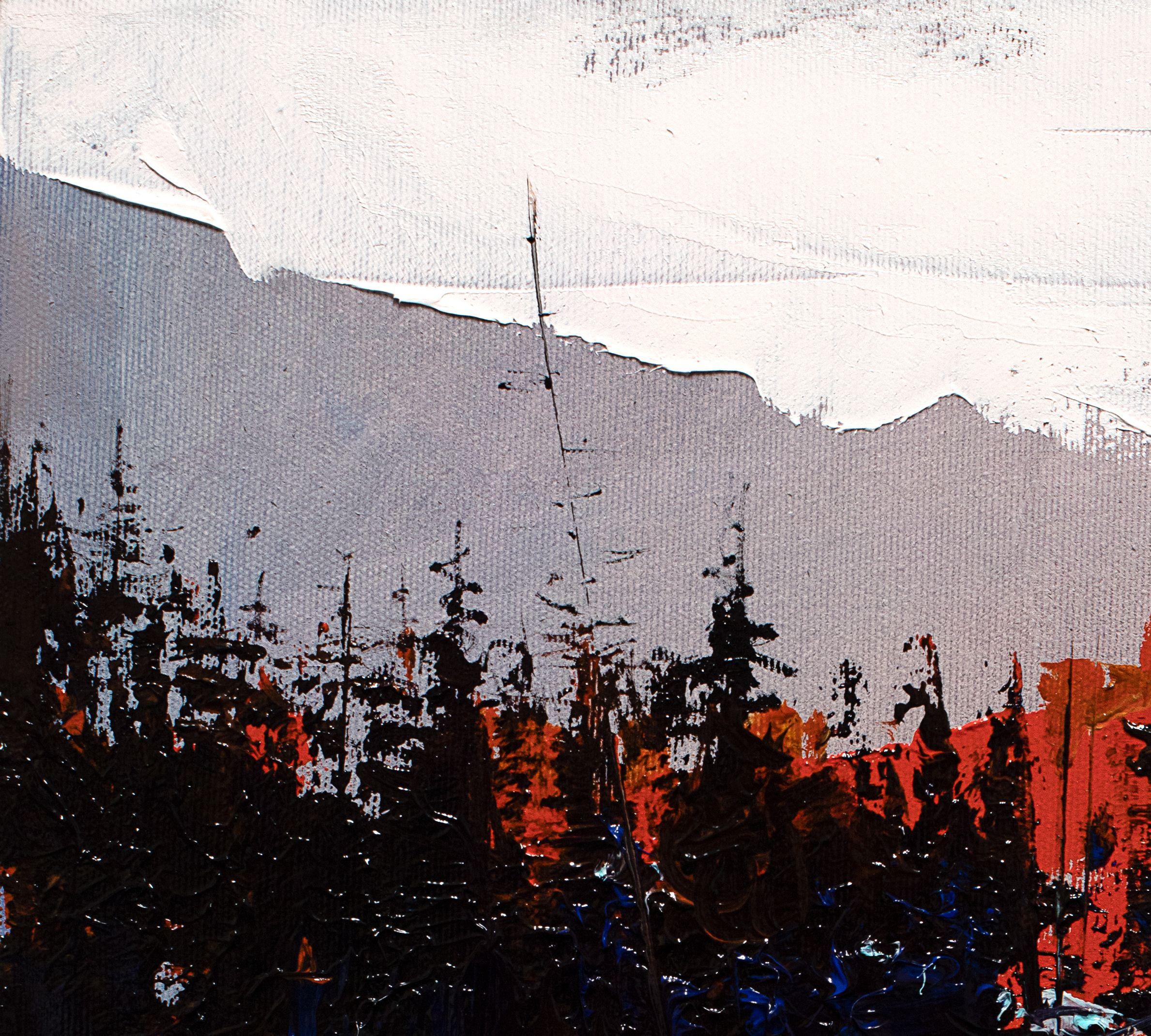 Reverie aus Rotholz, Gemälde, Öl auf Leinwand im Angebot 1