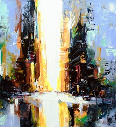 Vibrant morning in the city N2, Painting, Oil on Canvas