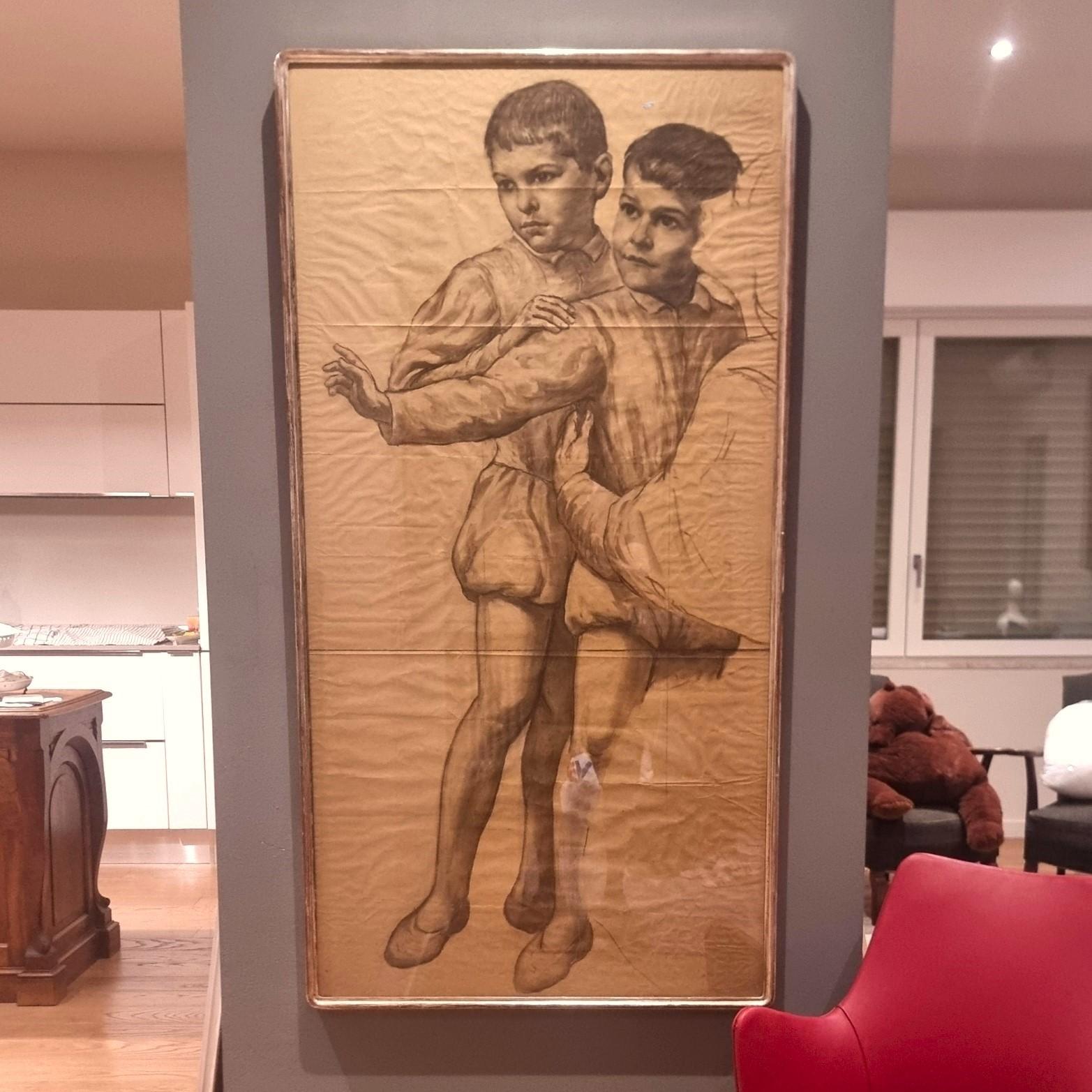 Bozzetto a matita ‘I Fanciulli’, XIX secolo – Un’opera di straordinaria sensibilità artistica

Un capolavoro a matita dell’Ottocento

Questo bozzetto a matita dell’Ottocento dal titolo I Fanciulli rappresenta una raffinata espressione del disegno